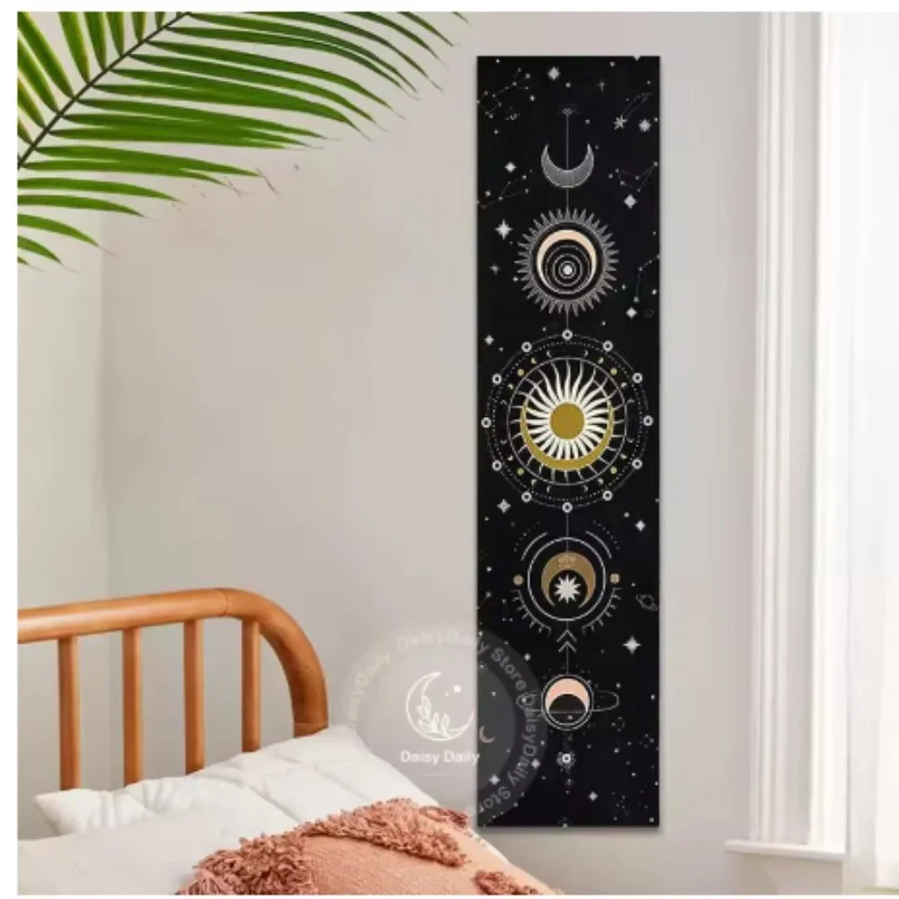 Moon Phase Tapestry Wall Hanging Black White Constellation Wall Decor NEW